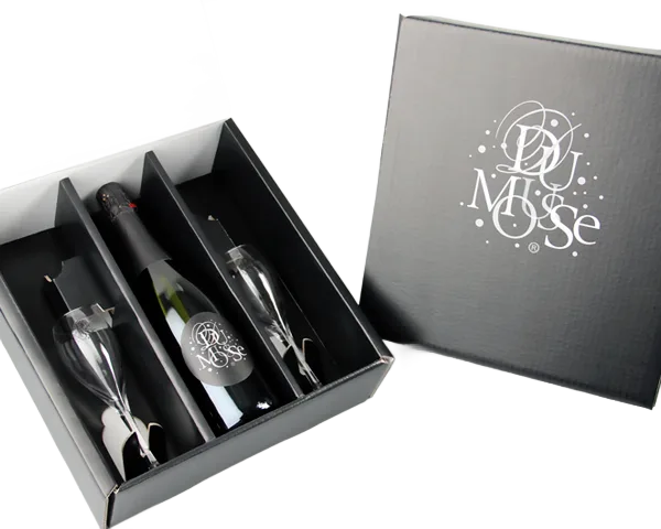 Geschenkpackung mit 1 Flasche und 2 Gläsern
