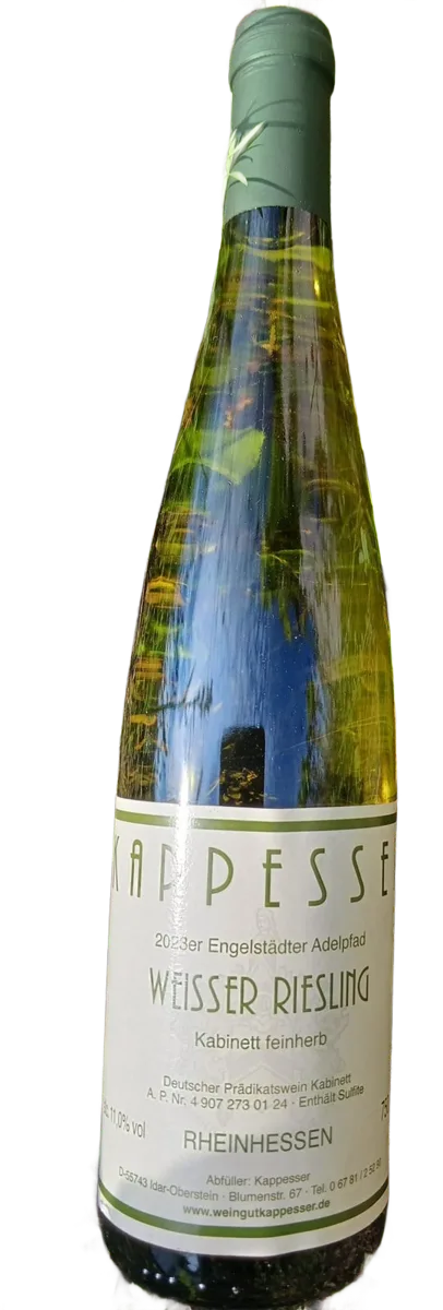 2023er Weißer Riesling Kabinett feinherb Engelstädter Adelpfad