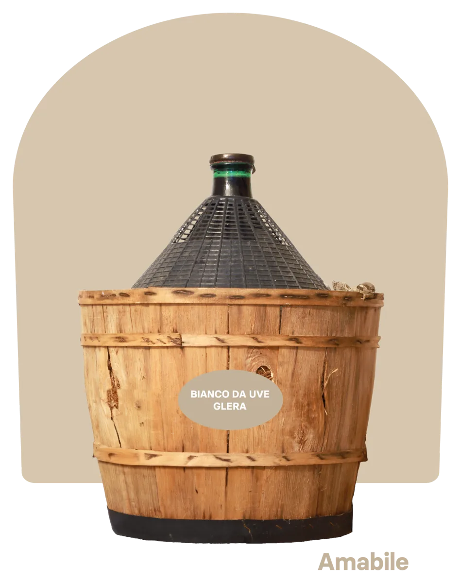 Vino bianco da uve Glera – Amabile – Damigiana