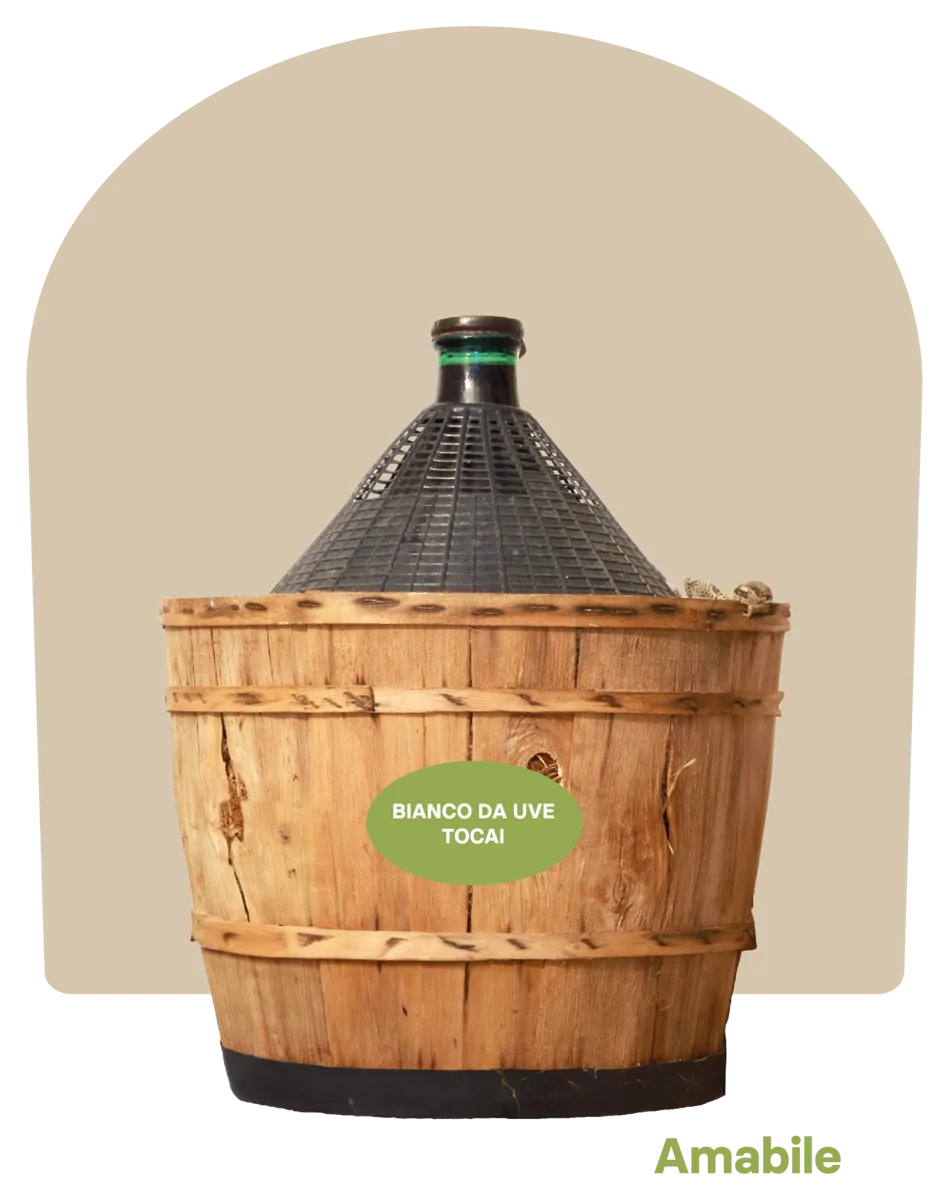 Vino bianco da uve Tocai – Amabile – Damigiana