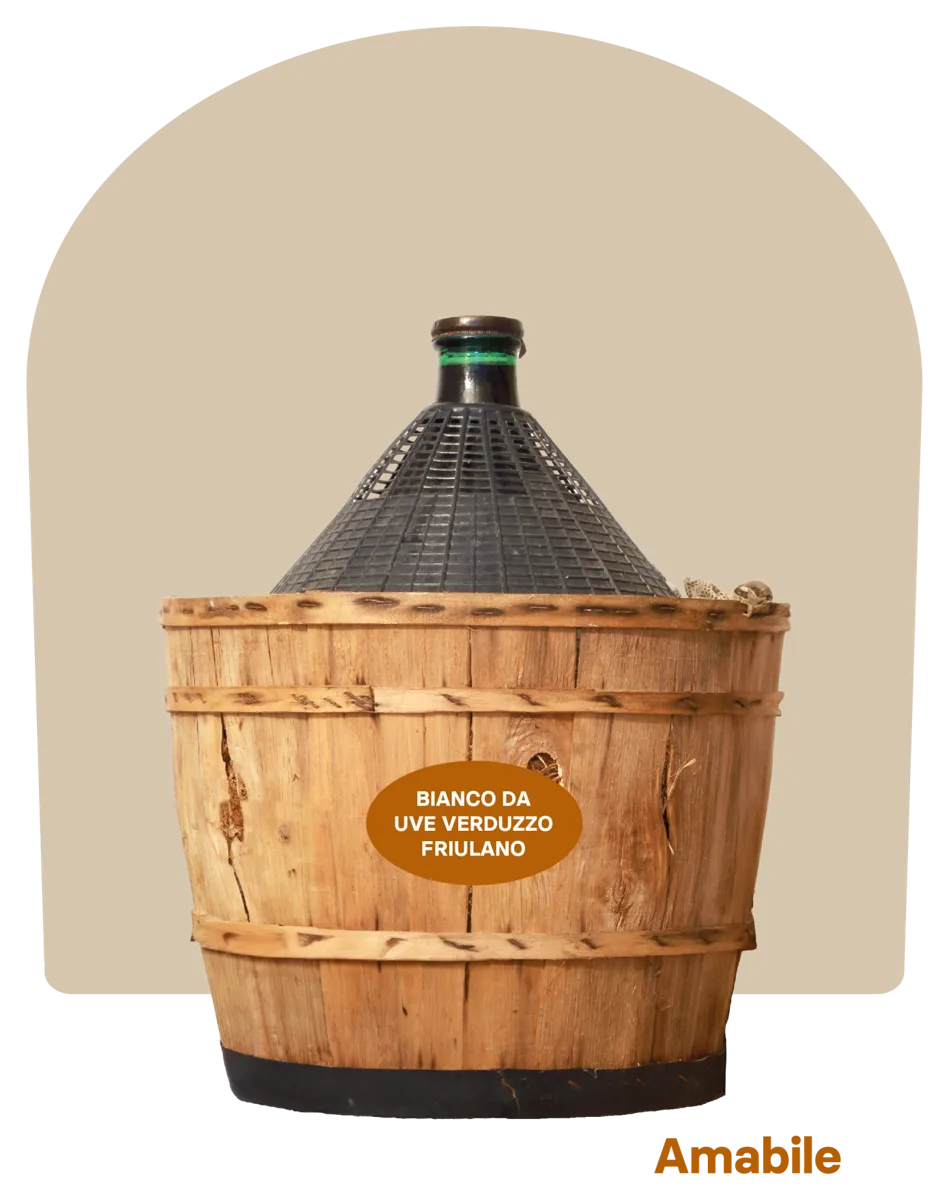 Vino bianco da uve Verduzzo Friulano – Amabile – Damigiana