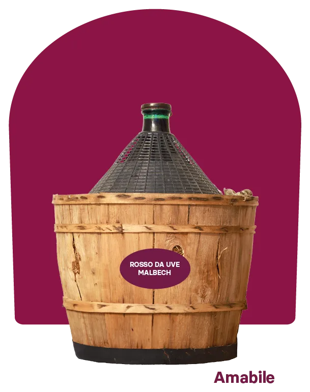 Vino rosso da uve Malbech – Amabile – Damigiana