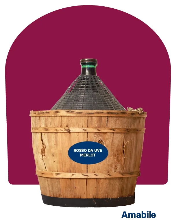 Vino rosso da uve Merlot – Amabile – Damigiana