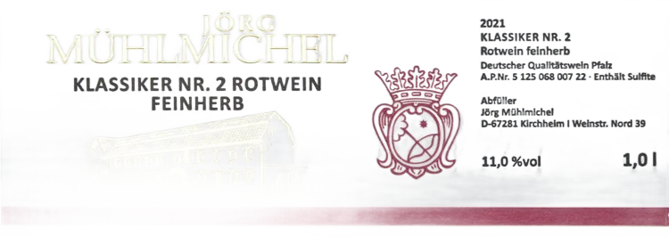 Rotwein Klassiker Nr. 2 feinherb