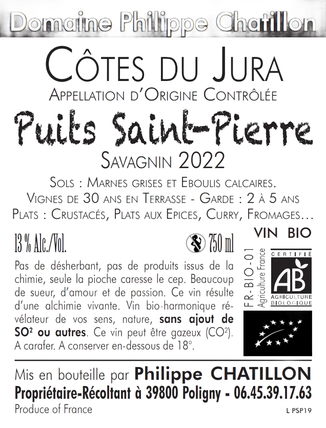 Côtes du Jura : Puits Saint-Pierre Savagnin