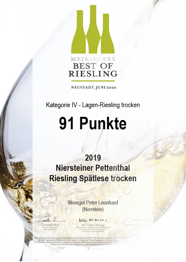 Niersteiner Pettenthal Riesling Spätlese trocken