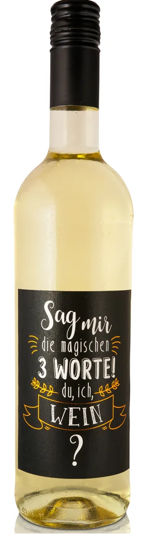 PW 02 Sag mir die magischen 3 Worte du, ich, Wein – Weiss