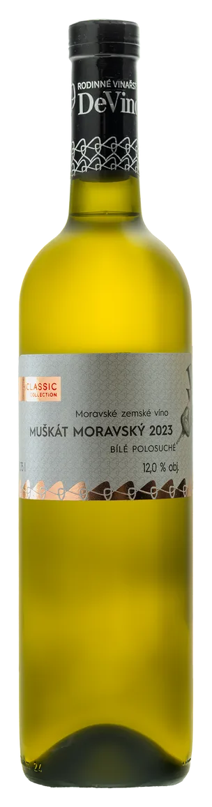 MUŠKÁT MORAVSKÝ 2023 Bílé polosuché 0,75l