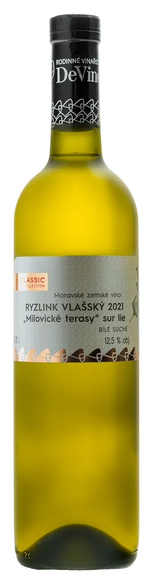 RYZLINK VLAŠSKÝ "Milovické Terasy" sur lie 2021 Bílé suché č. š.: 2021/05