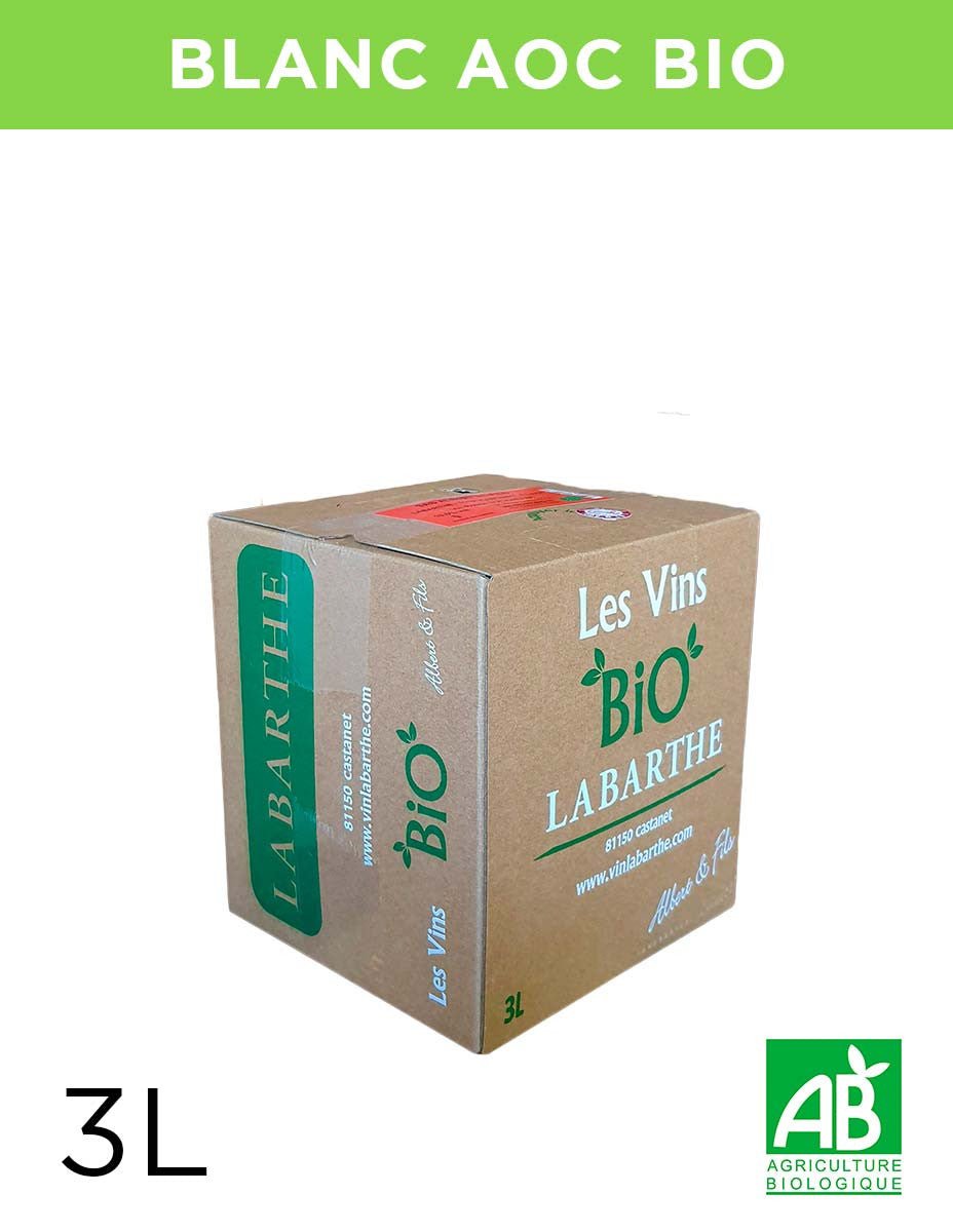 Vin Blanc sec 12° 3L Gaillac AOC Bio