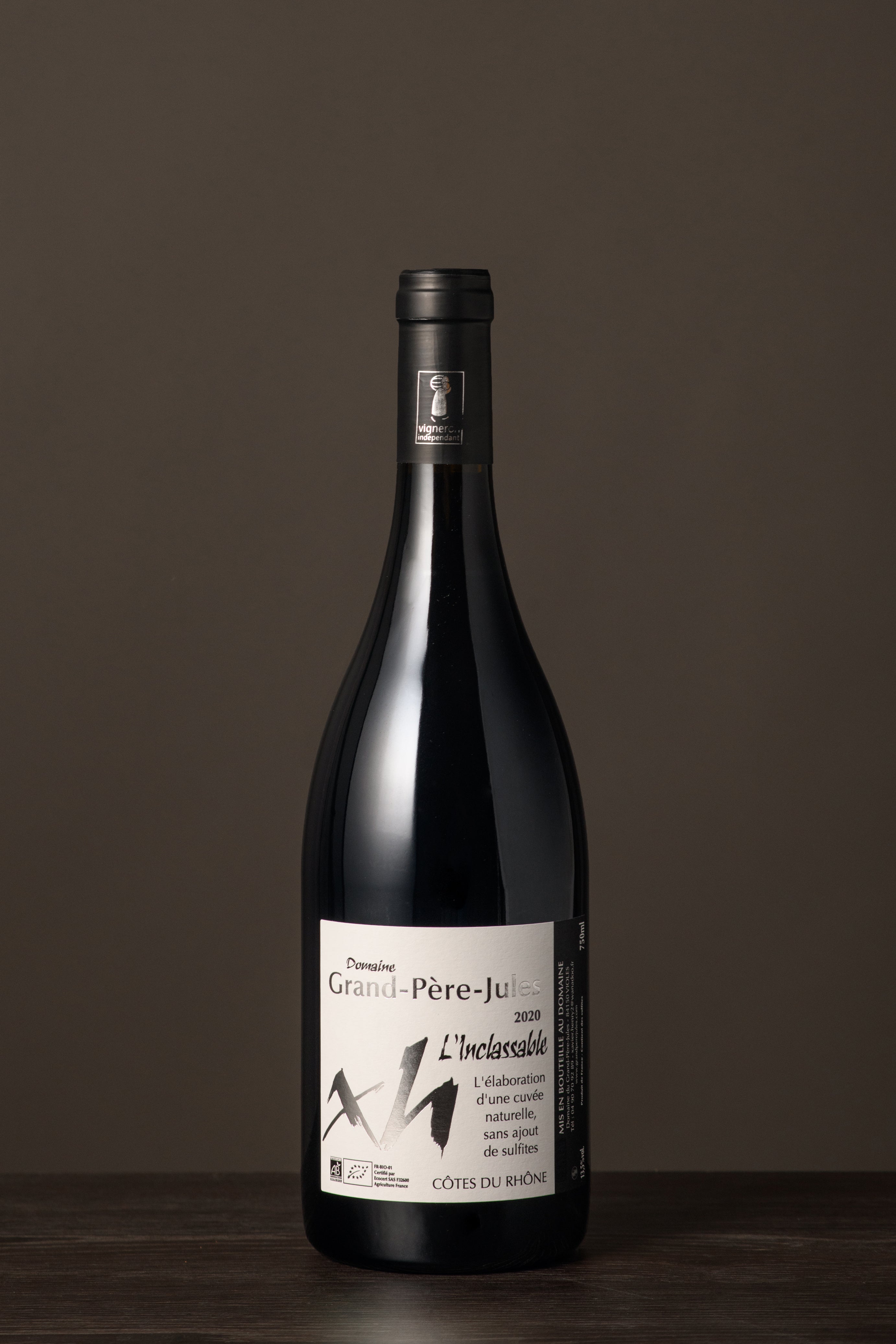 L'Inclassable, sans sulfite ajouté | Vin rouge bio Côtes Du Rhône