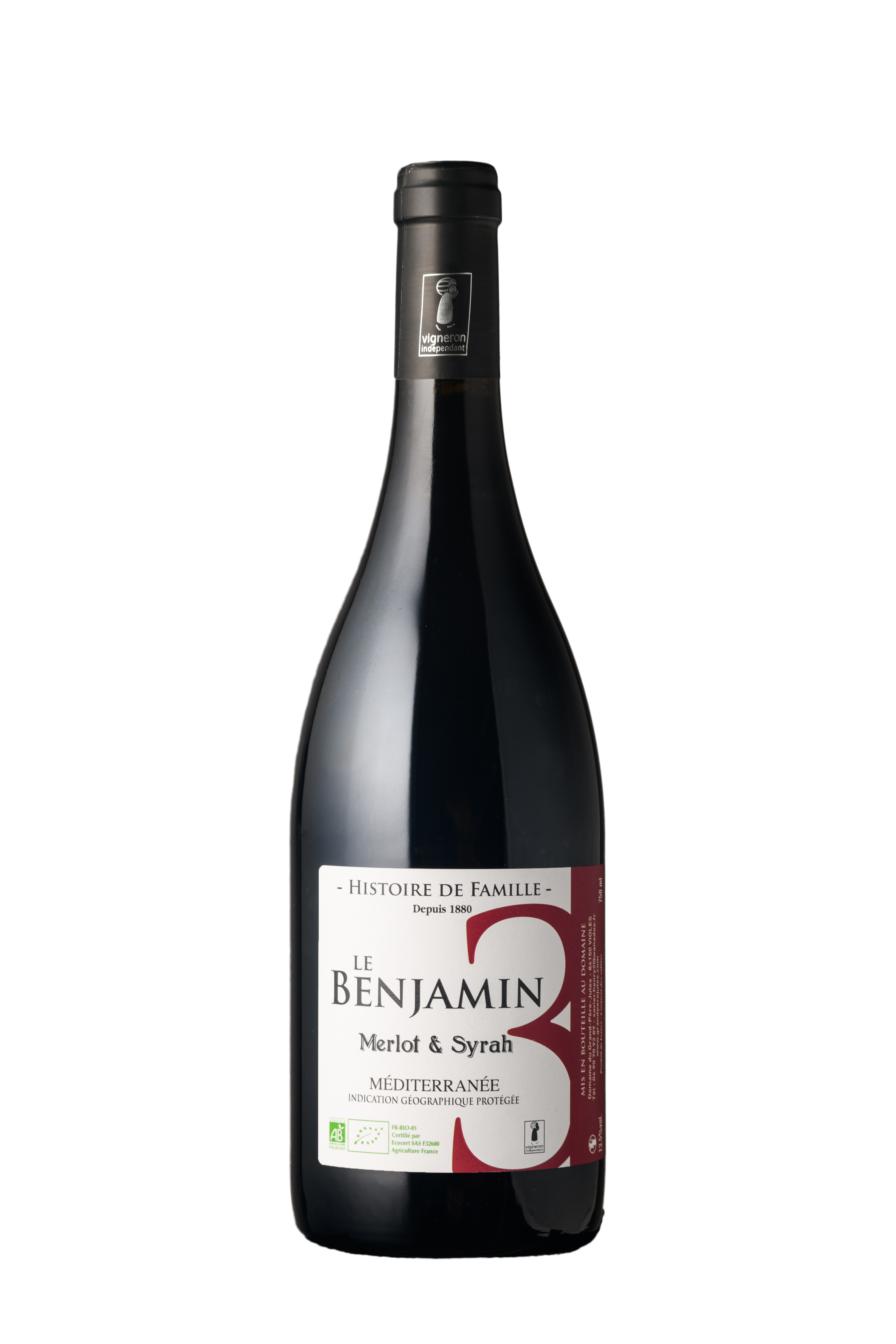 Le Benjamin | Vin rouge bio IGP Méditerranée