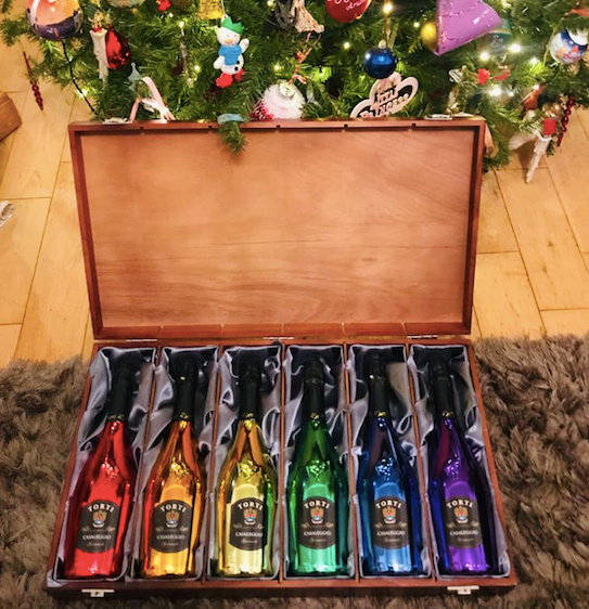 Luxury Confezione di Legno RAINBOW COLLECTION Spumante Rosè