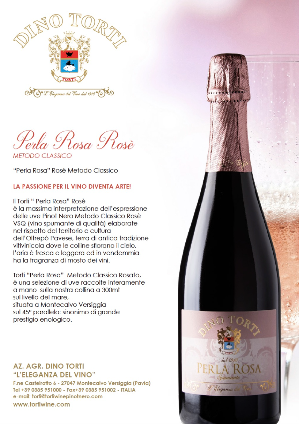 PERLA ROSA Metodo Classico Rosè “ Dino Torti “
