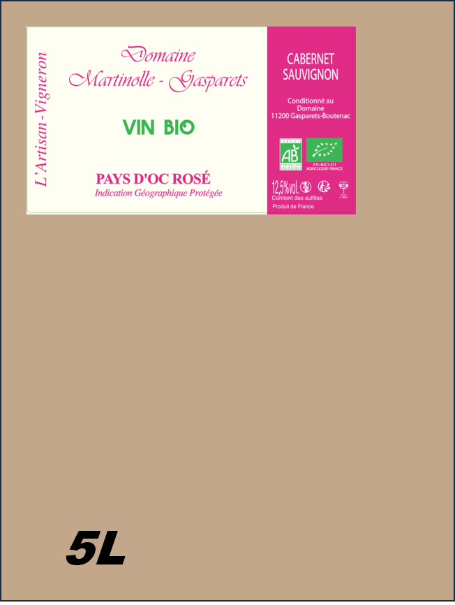 BIB BIO PAYS D'OC Rosé 100% Cabernet-Sauvignon