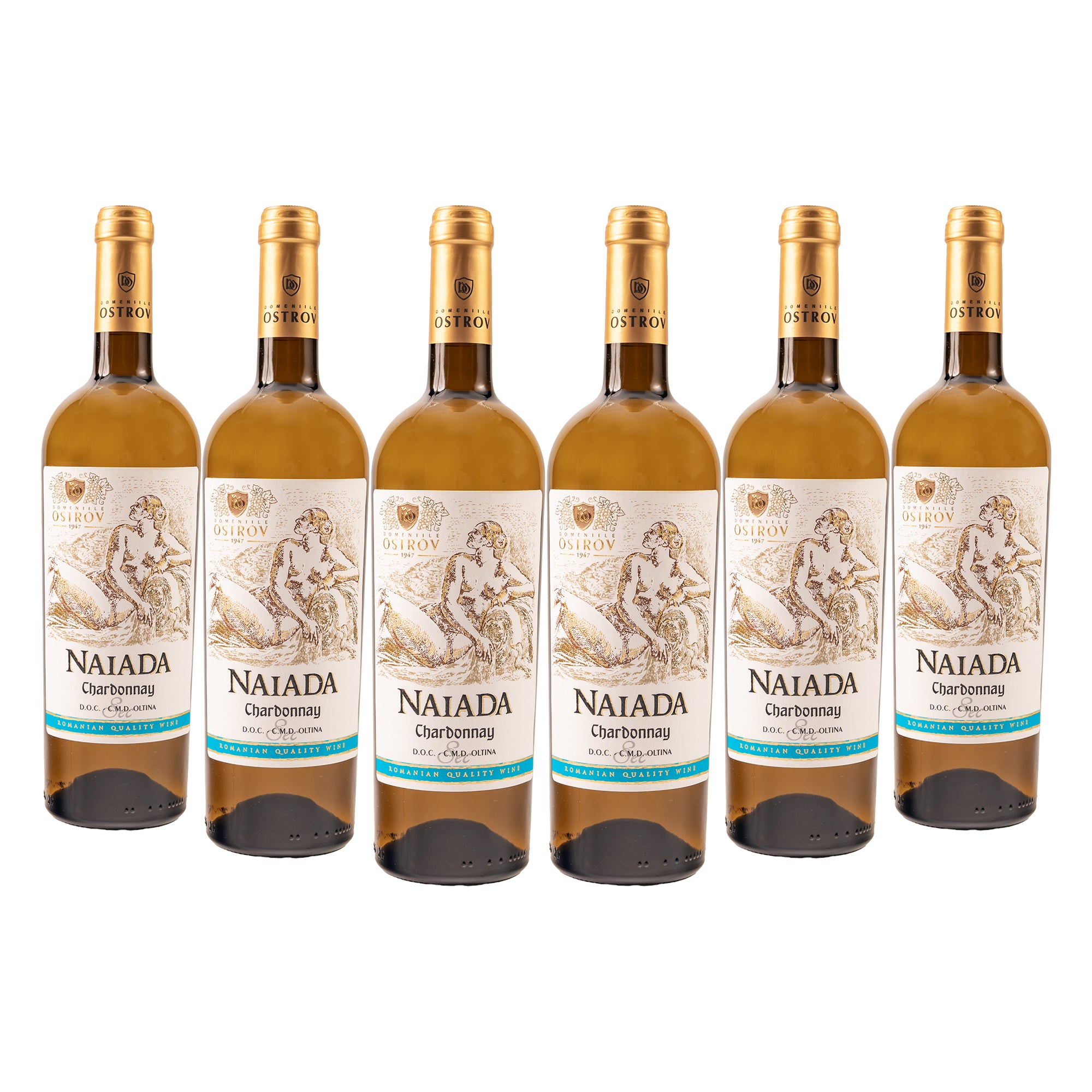 Naiada Chardonnay, bax 6 sticle-0.75l, sec, alb, Lot nou