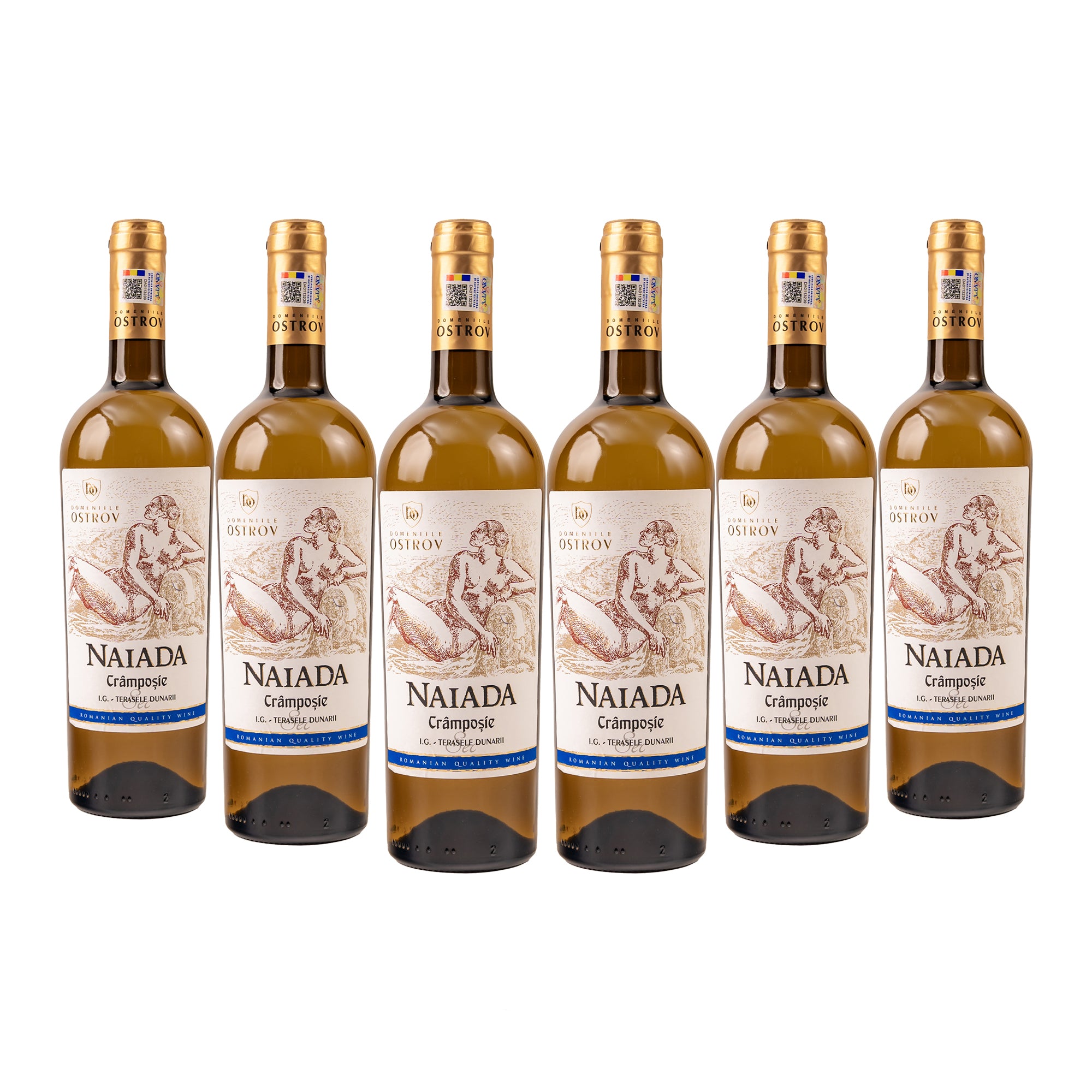 Naiada, Crâmpoșie, bax 6 sticle-0.75l, sec, alb