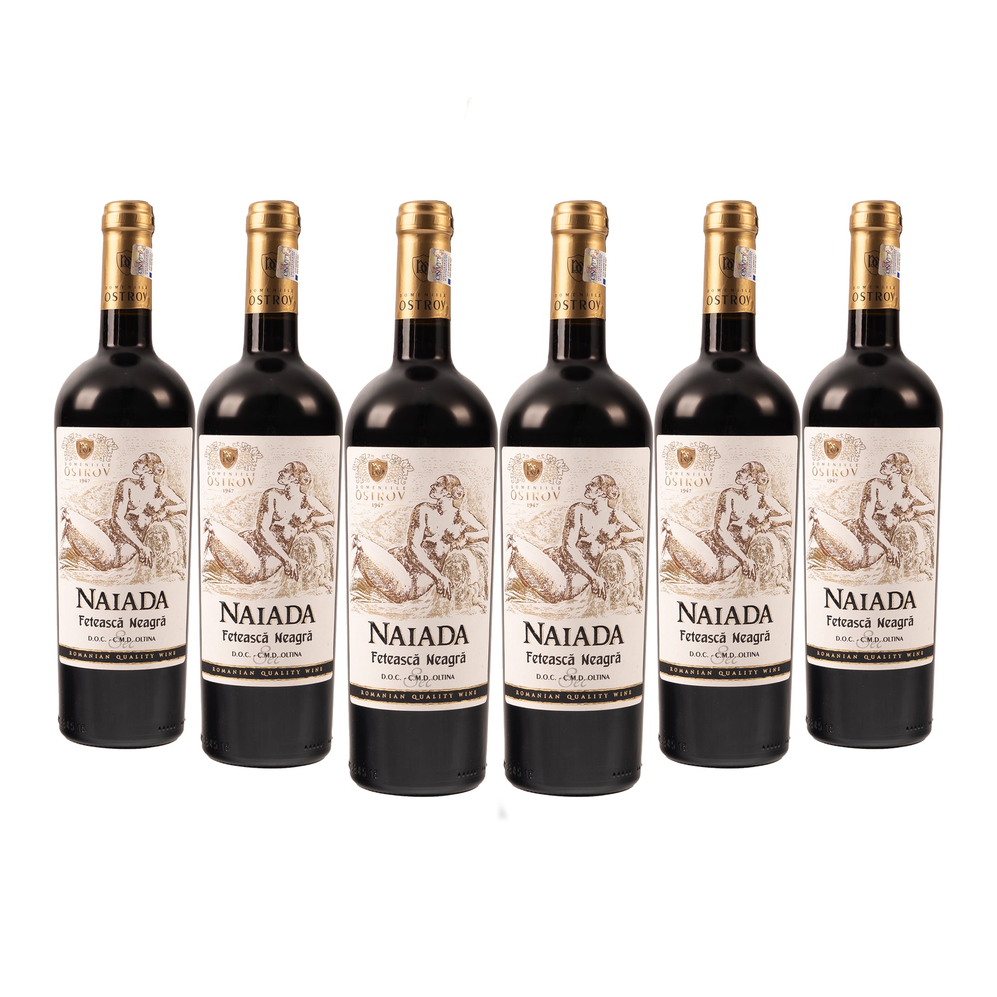 Naiada, Fetească Neagră, bax 6 sticle-0.75l, sec, roșu